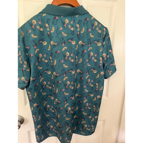 Goodfellow & Co POLO 3 Button Collar Golf Drinks Lemon Vacation Polo Shirt XL - Picture 2 of 10